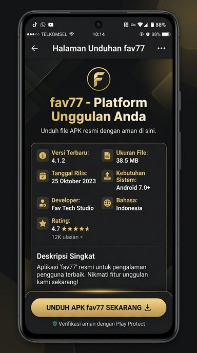 Tampilan halaman APK fav77