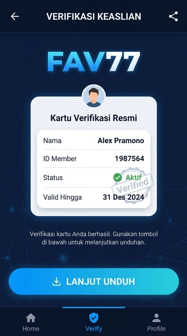 Tampilan kanal resmi fav77